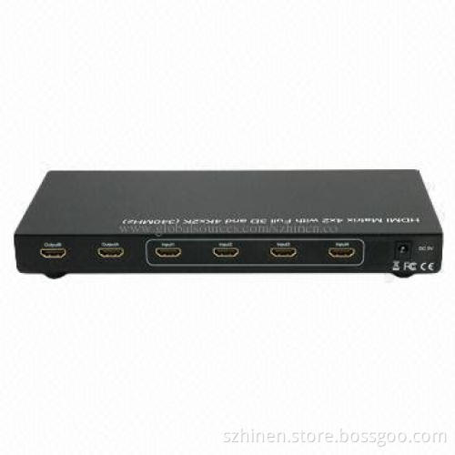 HDMI Matrix 4x2 with Full 3D and 4x2K (340MHz), Supports HDCP